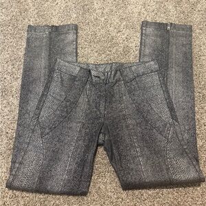 Vintage Bebe Silver Snake Skin with Zipper Detailing Pants